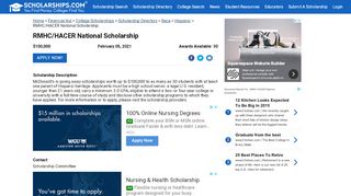 
                            6. RMHC/HACER National Scholarship - Scholarships.com - Rmhc Hacer Scholarship Portal