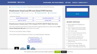 
                            3. Roadrunner Email (RR.com) POP3 SMTP Servers - Incoming ... - Roadrunner Webmail Portal In Kansas City Mo