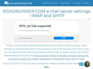ROADRUNNER.COM email server settings - IMAP and SMTP ...