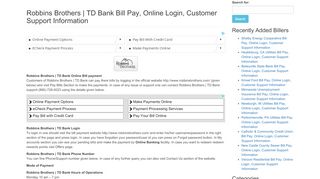 
                            6. Robbins Brothers | TD Bank Bill Pay, Online Login, Customer ...