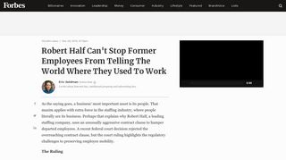 
                            6. Robert Half Can't Stop Former Employees From Telling The ... - Robert Half Time Reporting Portal