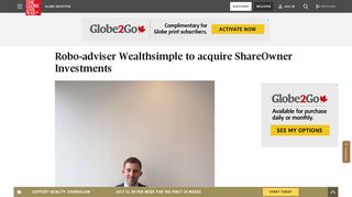 Robo-adviser Wealthsimple to acquire ShareOwner Investments - Canadian Shareowner Portal