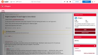 
                            3. Rogers anyplace TV won't sign in. Error 30213 : Rogers - Reddit - Rogers Anywhere Tv Portal