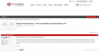 
                            8. Rogers Home Phone - How to BLOCK Unwanted Phone #? - RedFlagDeals ... - Rogers Home And Away Online Manager Portal