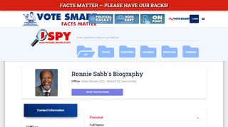 Ronnie Sabb's Biography - The Voter's Self Defense System ... - Sabb Com Portal