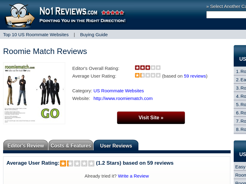 Roomie Match  RoomieMatch.com User Reviews