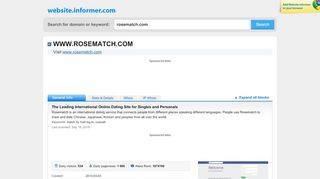 
                            7. rosematch.com at WI. The Leading International Online Dating ... - Rosematch Portal