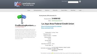 
Routing Number 314990165 (La Joya Area Federal Credit ...  
