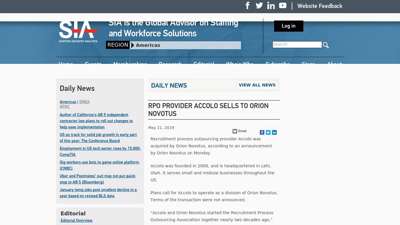 
                            9. RPO provider Accolo sells to Orion Novotus