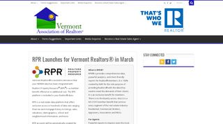 
                            4. RPR Launches for Vermont Realtors® in March – Vermont ...