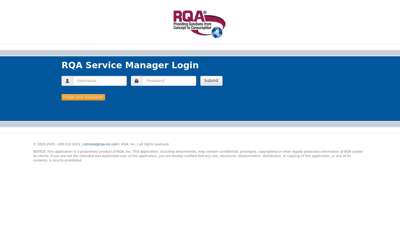 RQA Service Manager Login