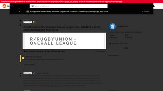
                            6. R/rugbyunion ESPN Fantasy 6 nations League Code: 2004312-116966 ... - Espn Fantasy Rugby 2018 Portal