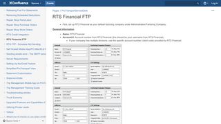 
RTS Financial FTP - Confluence - ProTransport  
