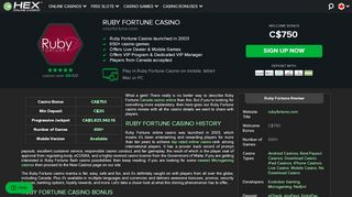 
                            6. Ruby Fortune ᐈ Play at ① Canada Online Casino ᐈ CA$750 ... - Ruby Fortune Casino Portal