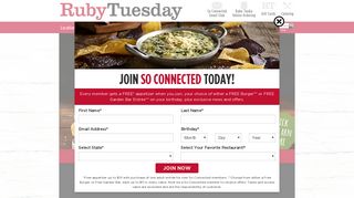 
                            3. Ruby Tuesday - Ruby Tuesday So Connected Portal