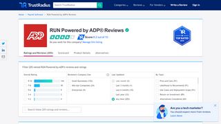 
                            6. RUN Powered by ADP® Reviews & Ratings 2020 | TrustRadius - Adp Run Portal Employee Portal