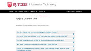 
                            6. Rutgers Connect FAQ - Rutgers Connect - Rutgers IT - Rutgers Connect Email Portal