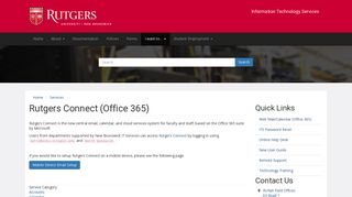 
                            2. Rutgers Connect (Office 365) | Information Technology Services - Rutgers Connect Email Portal