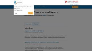 
S Pass eServices and forms - Ministry of Manpower  
