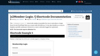 [s2Member-Login /] Shortcode Documentation | s2Member® - S2member Portal