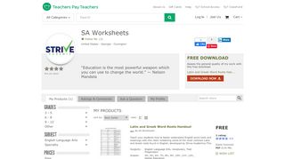 SA Worksheets Teaching Resources | Teachers Pay Teachers - Sa Worksheets Login