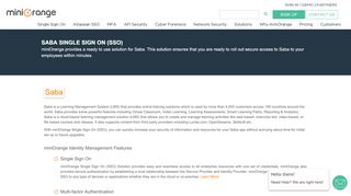 Saba Single Sign On (SSO) | SAML SSO Solution - miniOrange - Saba Cloud Portal