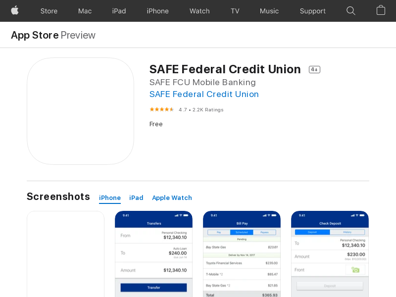 
                            3. ‎SAFE Federal Credit Union on the App Store