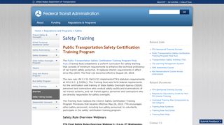 
                            3. Safety Training | Federal Transit Administration - Tsi Training Portal
