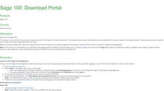 
                            5. Sage 100: Download Portal - Sage Knowledgebase - Sage 100 Customer Portal