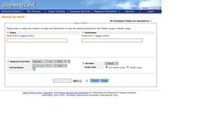 
Sailing Schedules (Search by Point) - ShipmentLink  
