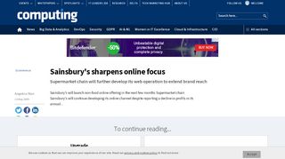 
                            7. Sainsbury's sharpens online focus | Computing - Sainsburys Touchpoint Login