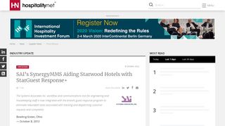 
SAI's SynergyMMS Aiding Starwood Hotels with StarGuest ...
