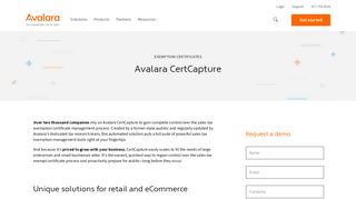 
                            3. Sales Tax Exemption Certificate Management - Avalara CertCapture - Certcapture Web Portal
