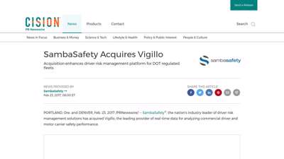 
                            10. SambaSafety Acquires Vigillo - PR Newswire