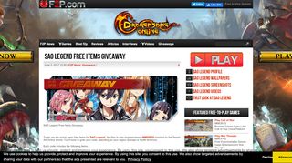 
                            1. SAO Legend Free Items Giveaway based on anime Sword Art ... - Sao Legend Sign Up