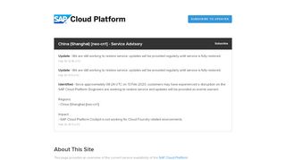 
SAP Cloud Platform Status  

