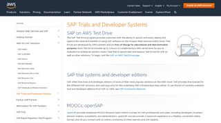 
SAP Trials and Developer Systems - AWS  
