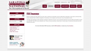 Saratoga National Bank Personal FDIC Insurance - Glens Falls National Bank Online Portal