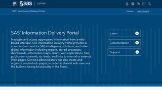 SAS Information Delivery Portal Customer Product Page - Sas Online Portal
