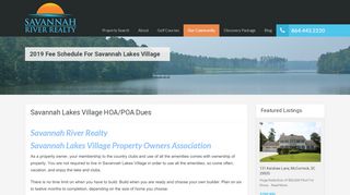 
                            8. Savannah Lakes Village HOA/POA Dues - Savannah River ... - Savannah Lakes Village Member Portal