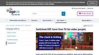 
Save free TV for older people | TV Licence petition | Age UK  
