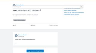 
save username and password - Xero Central  
