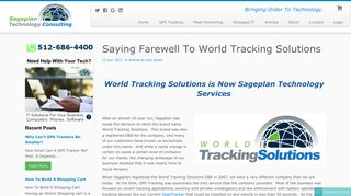 
Saying Farewell To World Tracking Solutions - Sageplan ...
