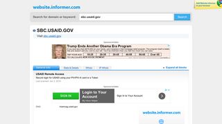 sbc.usaid.gov at WI. USAID Remote Access - Website Informer - Sbc Usaid Gov Portal