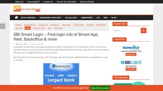 
                            2. SBI Smart Login - Find login of Trading App, Back Office & more - Sbi Smart Online Trading Portal