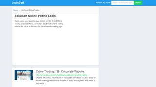 
                            9. Sbi Smart Online Trading Login or Sign Up - Sbismart Trade Portal