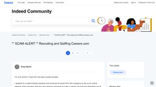 
                            8. SCAM ALERT ** Recruiting and Staffing Careers.com - Indeed - Gigats Com Portal