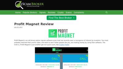 Scam Broker Investigator • Profit Magnet Review