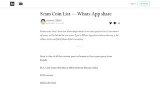 
                            8. Scam Coin List — Whats App share - CRYPT BYTES TECH ... - Oalend Coin Portal