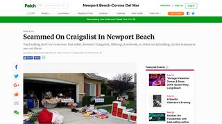 
                            6. Scammed On Craigslist In Newport Beach - Patch - Craigslist Orange County Portal